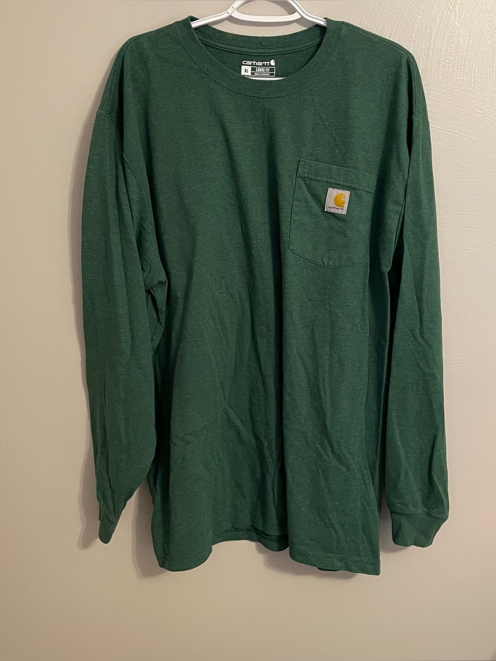 Carhartt Men’s Loose Fit Long Sleeve Green Tee Shirt Size XL